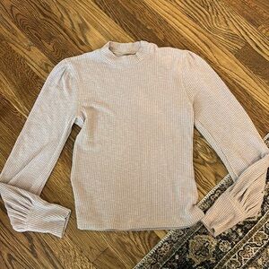 Abercrombie Light Pink Ribbed Mockneck Top - Small